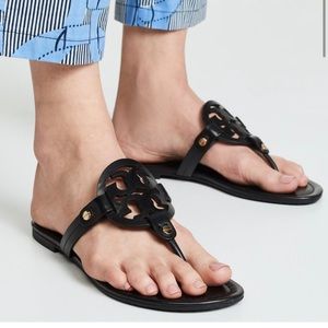 Tory Burch Miller Sandal Black Leather 10